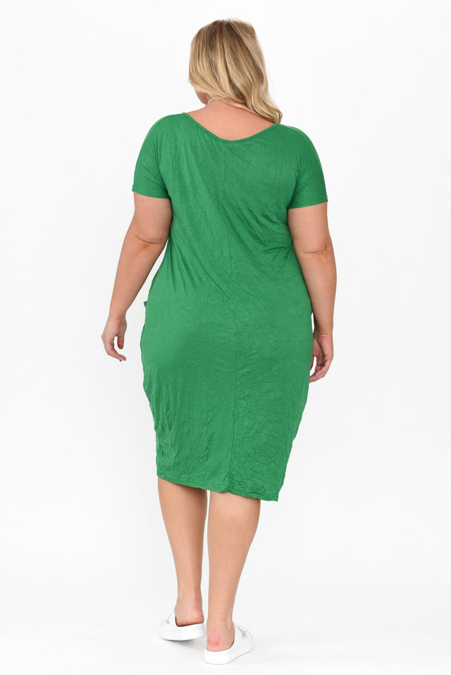 Travel Green Crinkle Cotton Dress image 9