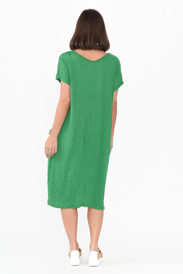 Travel Green Crinkle Cotton Dress image 5