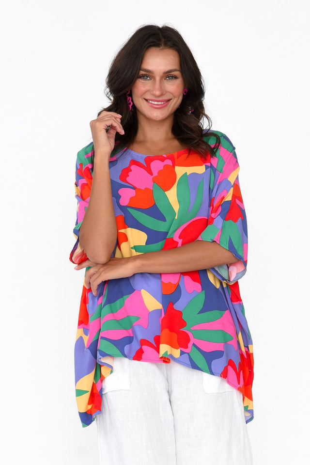 Trista Blue Garden Drape Top neckline_Round 