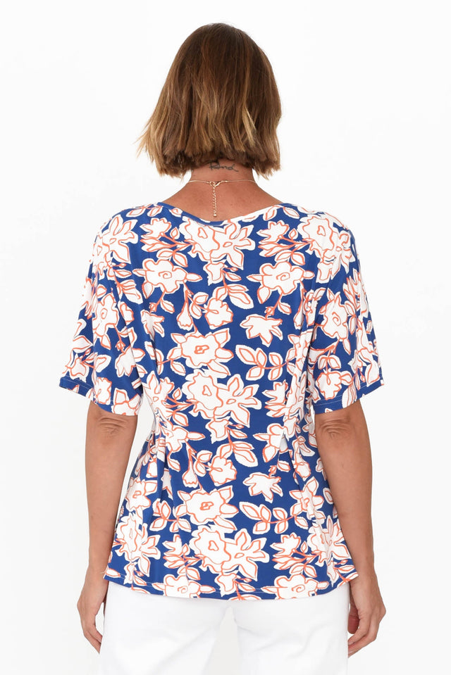 Trudie Cobalt Flower Bamboo Top