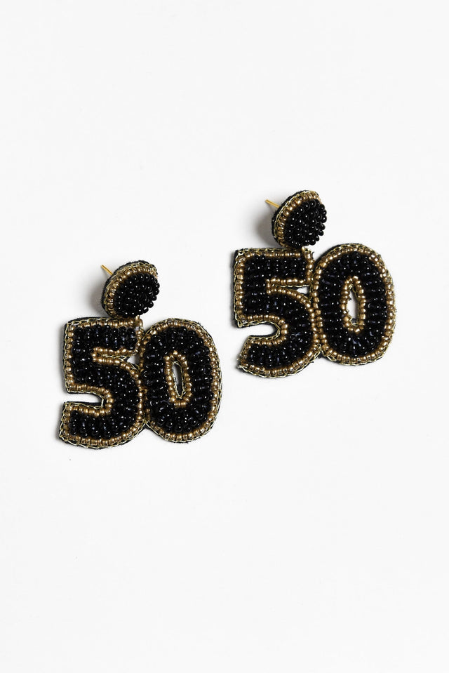 Valette Black Beaded 50 Earrings image 1