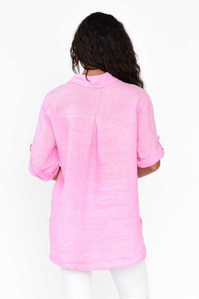 Veridian Pink Star Linen Shirt image 4