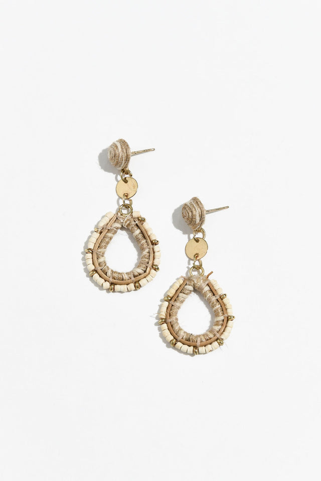 Wattle Cream Raffia Drop Earrings