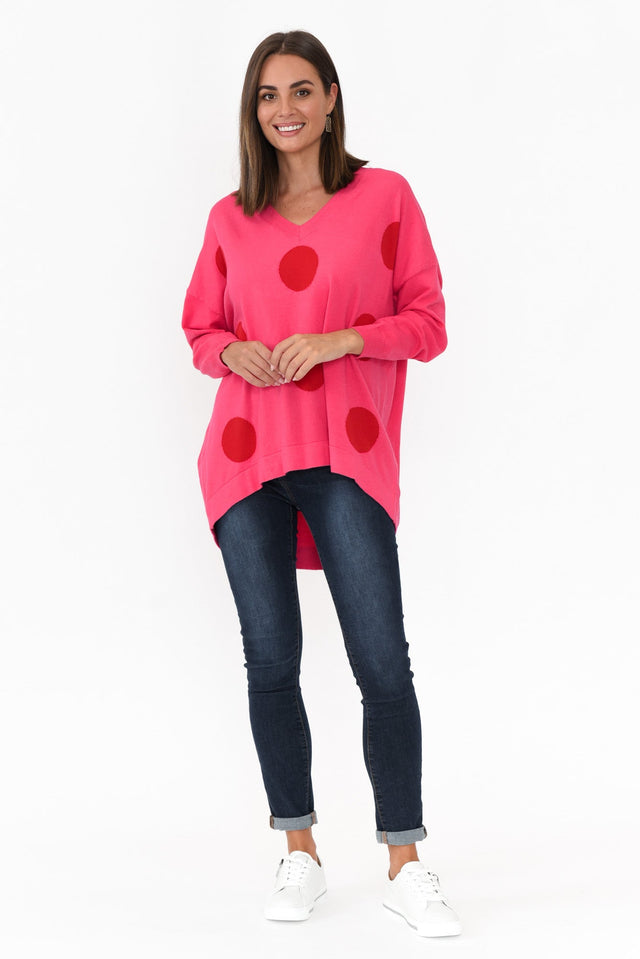 Wells Pink Spot Knit Sweater