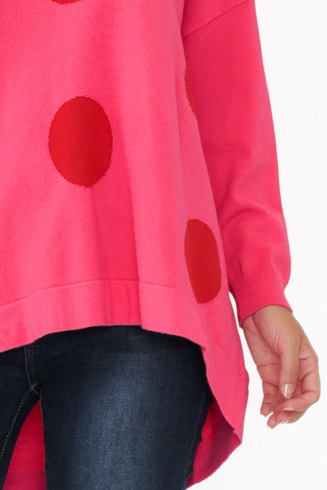 Wells Pink Spot Knit Sweater image 5