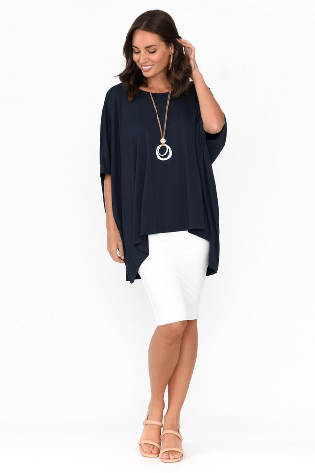 Sorronda Navy Bamboo Batwing Top image 5