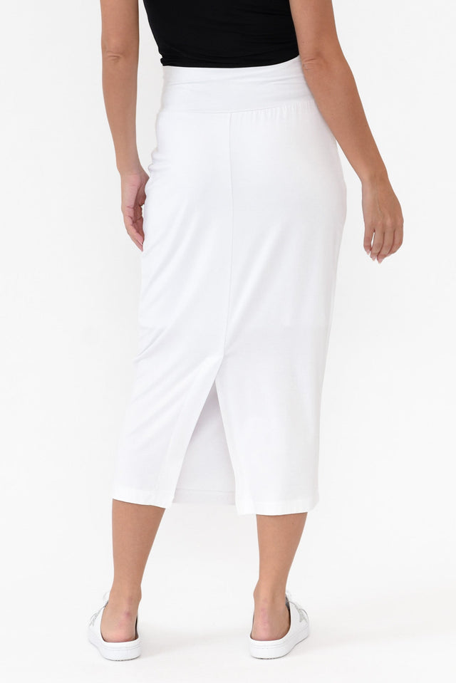 White Bamboo Maxi Tube Skirt image 7