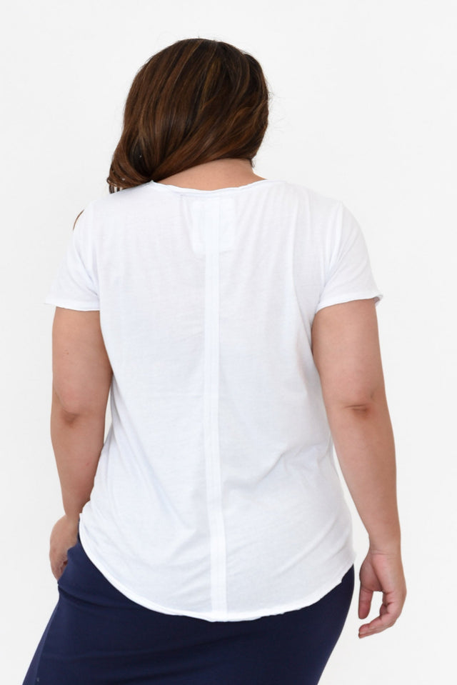 White Cotton Fundamental Vee Tee