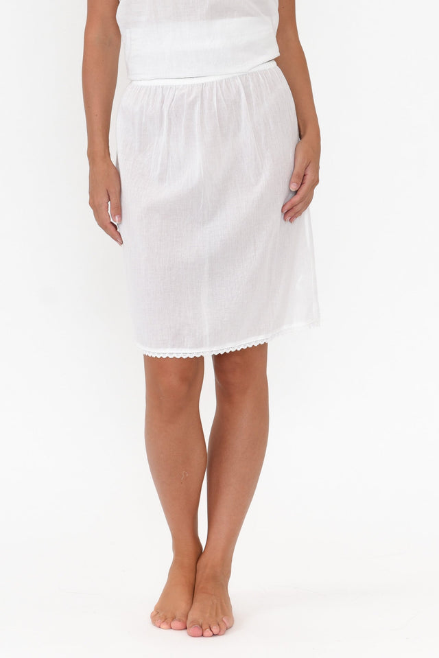 White Cotton Slip Skirt   alt text|model:MJ;wearing:US 4 image 1