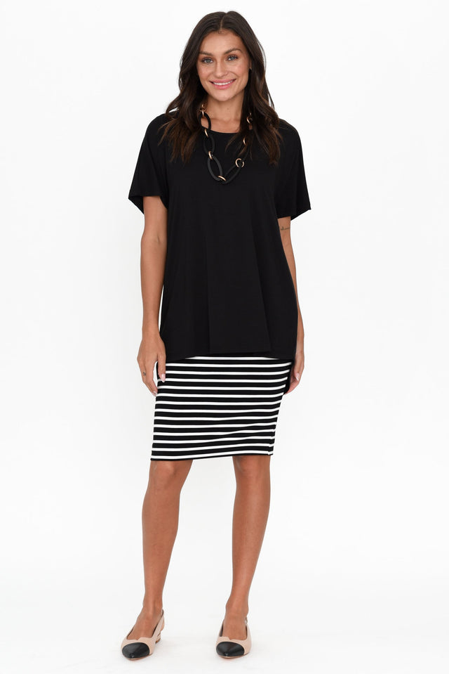 Whitney Black Stripe Bamboo Tube Skirt image 7