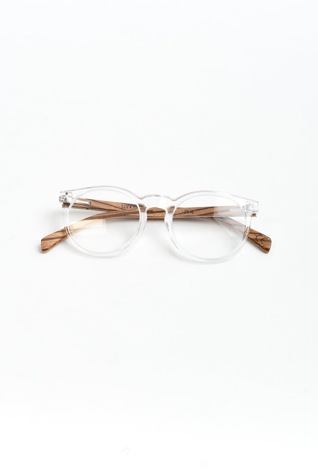 Wineglass Clear Wooden Reading Glasses image 1
