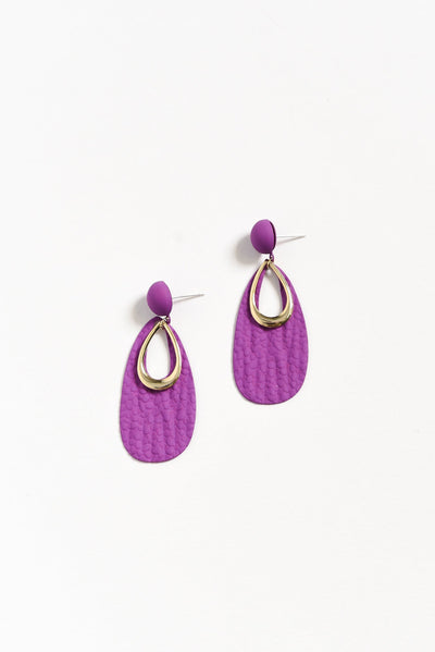 Yarr Purple Teardrop Earrings