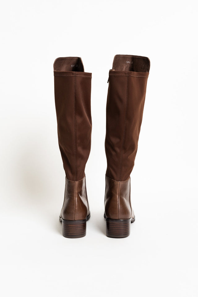 Young Chocolate Leather Knee High Boot image 7