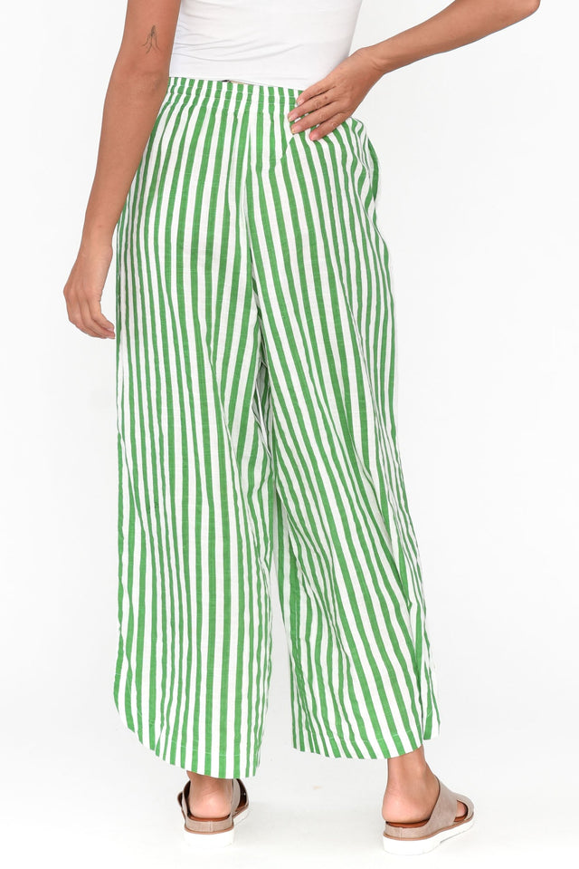 Yuri Green Stripe Cotton Blend Pants image 4