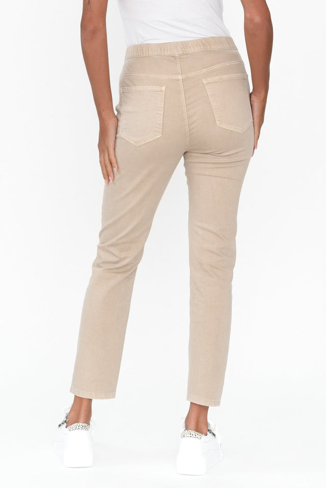 Zadie Distressed Beige Stretch Jeans