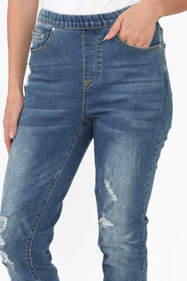 Zadie Distressed Blue Stretch Jeans image 5