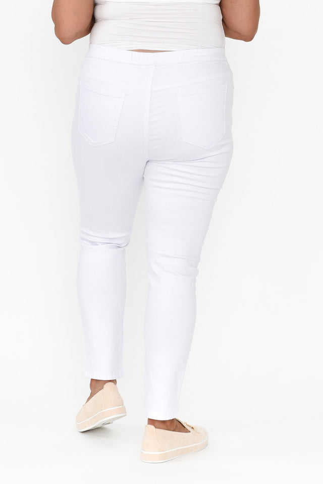 Zadie Distressed White Stretch Jeans image 9