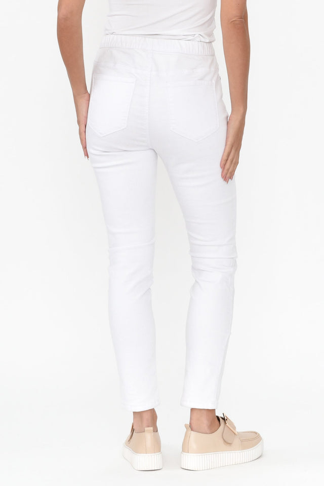 Zadie Distressed White Stretch Jeans image 5
