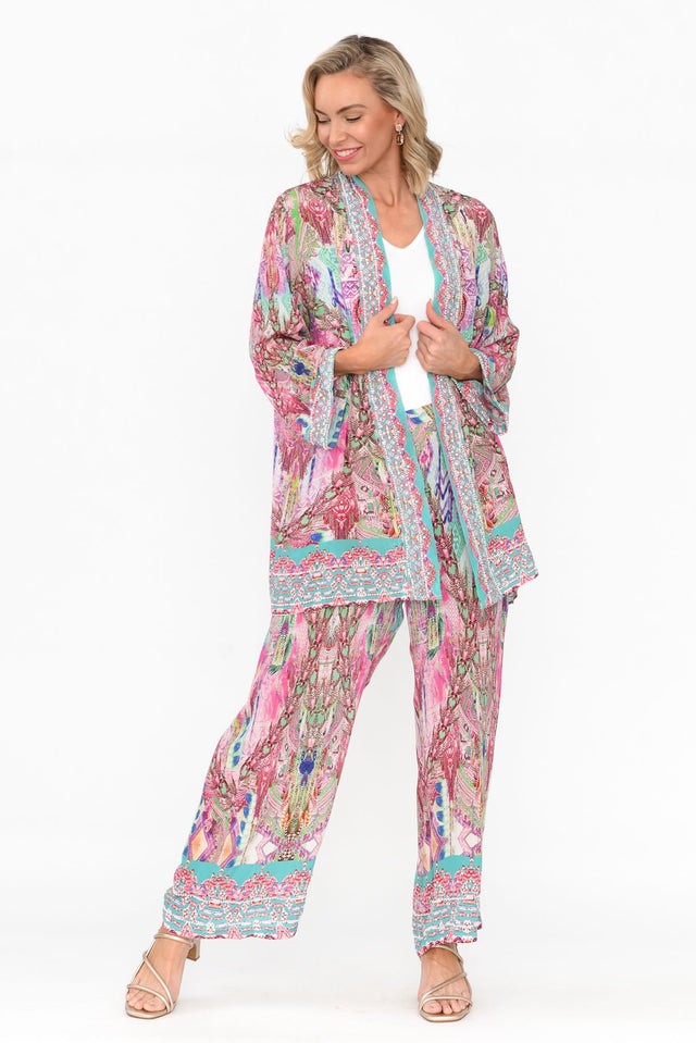 Zahara Pink Silk Wide Leg Pants banner image