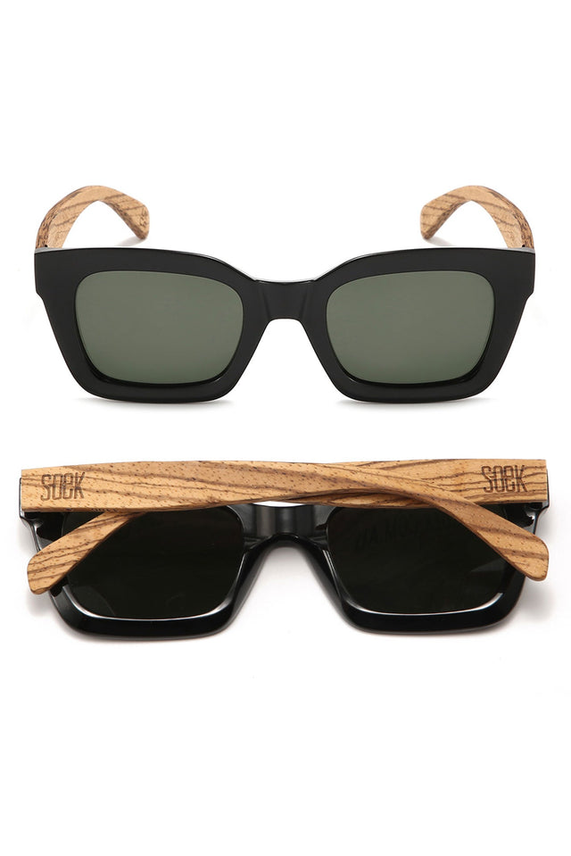 Zahra Black Wooden Sunglasses image 2