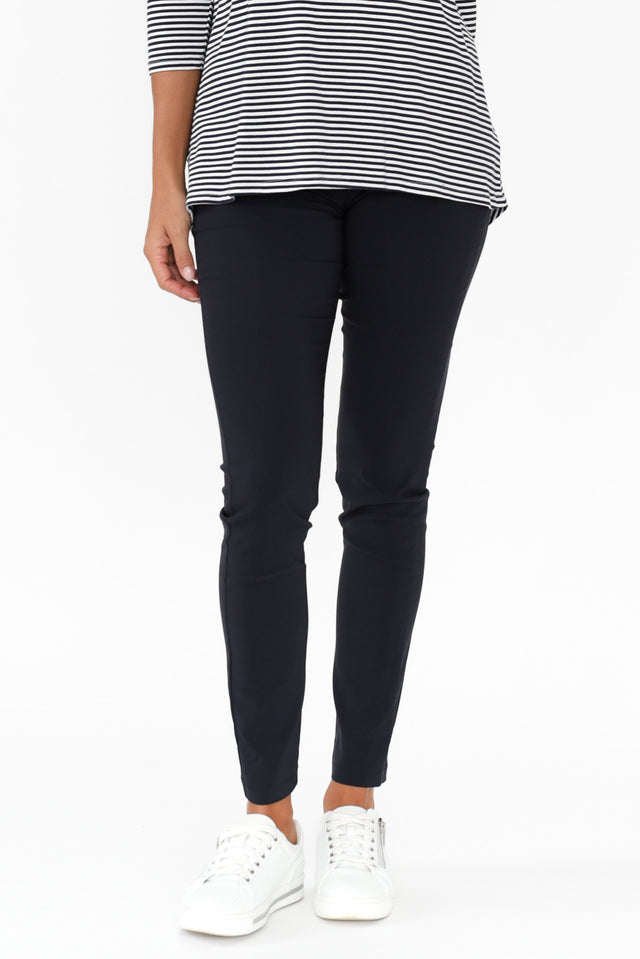 Zara Navy Stretch Pants image 1