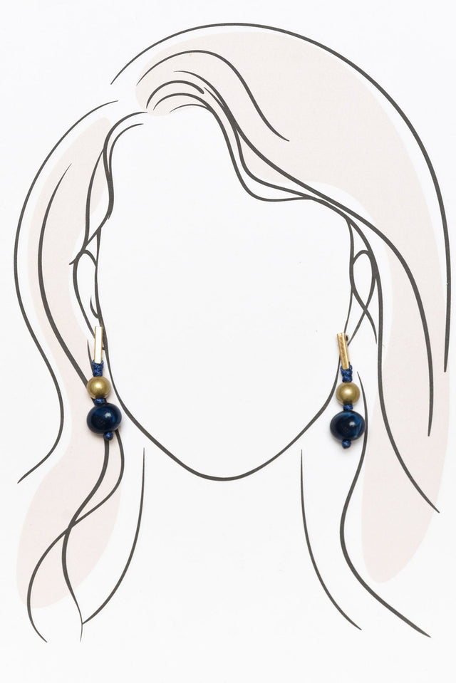 Zaria Blue Beaded Earrings image 2