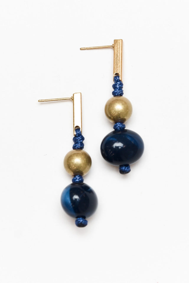 Zaria Blue Beaded Earrings image 1