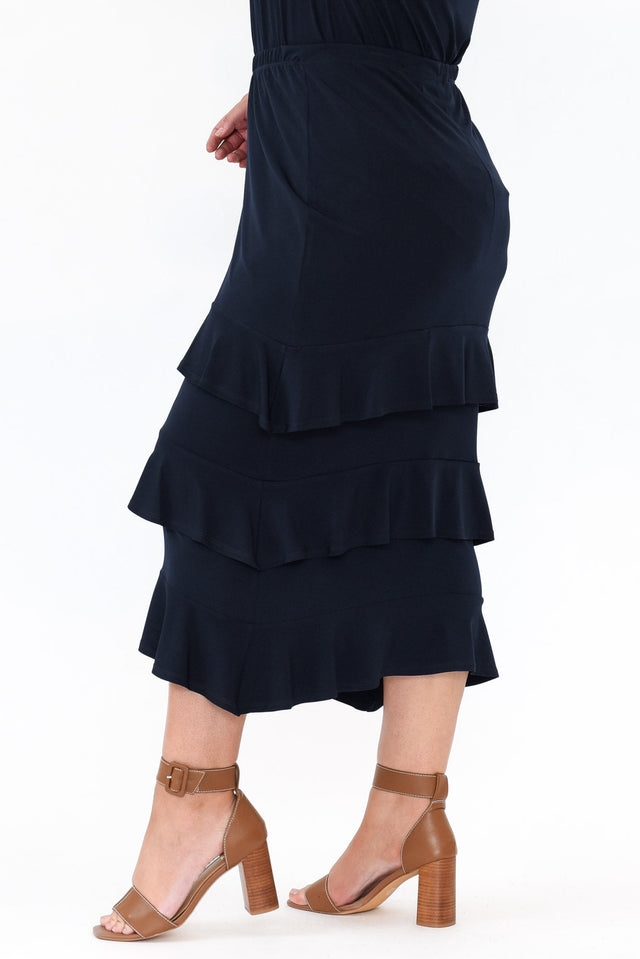 Zella Navy Tiered Frill Skirt