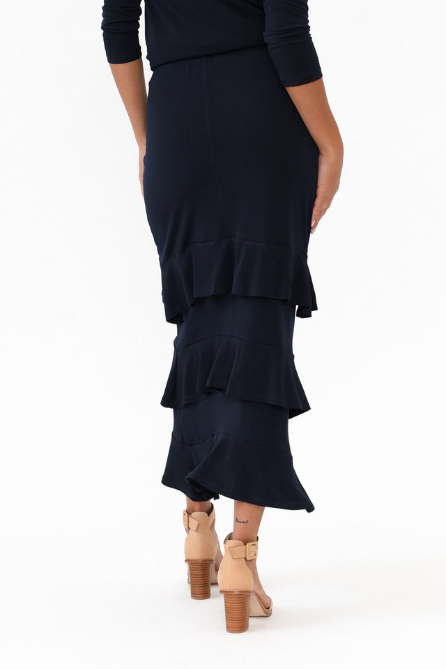 Zella Navy Tiered Frill Skirt image 4