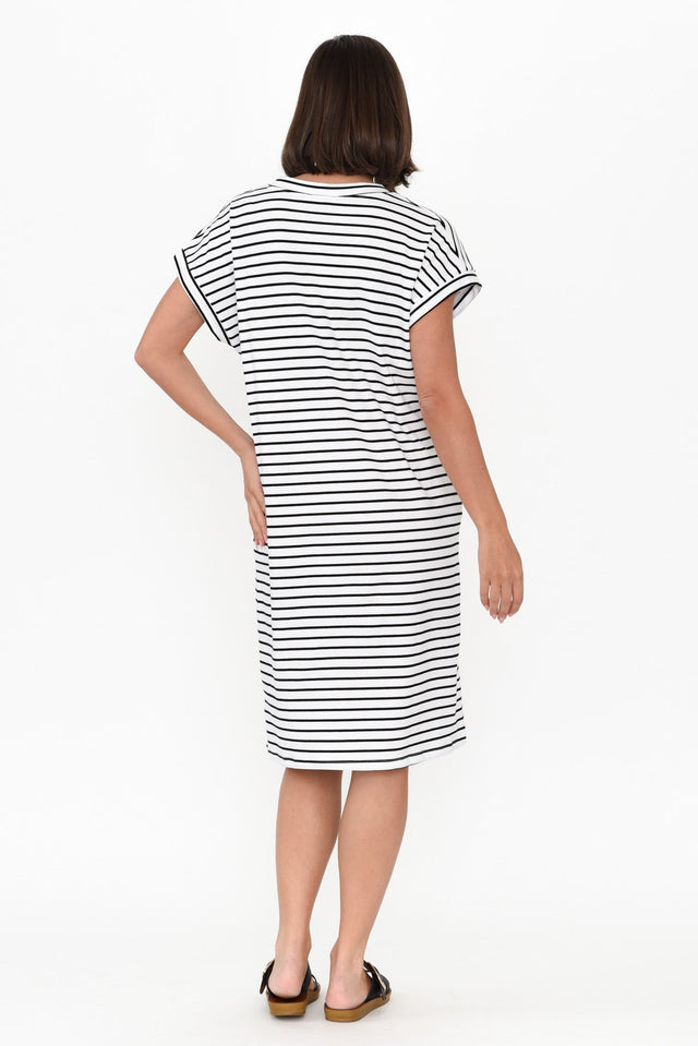 Zena Black Stripe T-Shirt Dress image 5