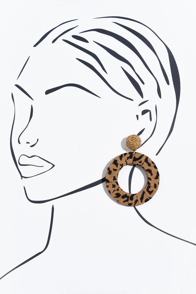 Zena Brown Leopard Drop Earrings